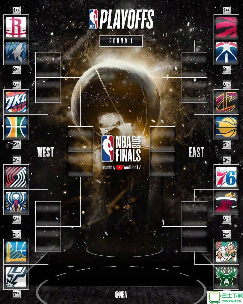2017-2018赛季NBA季后赛首轮8组对决赛程表下载-2017-2018赛季NBA季后赛首轮8组对决赛程表 中文版下载
