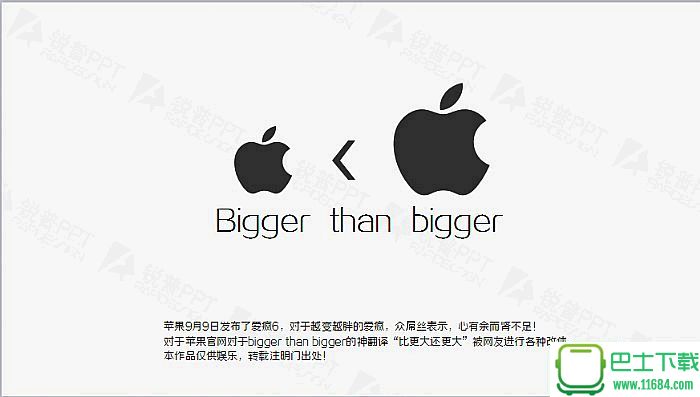 iphone比更大还更大苹果ppt模板下载-iphone比更大还更大苹果ppt模板下载