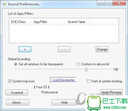 窗口透明工具bLend Preferences绿色免费版下载-窗口透明工具bLend Preferences下载v8.14.3