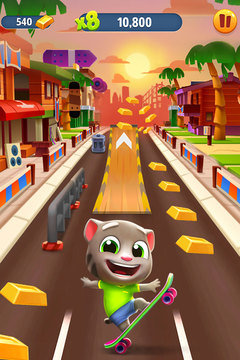 汤姆猫跑酷破解版无限金币钻石鞭炮-Talking Tom Gold Run汤姆猫跑最新2022下载v5.8.5.475