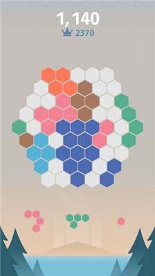 方块六边形拼图游戏