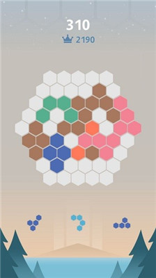 方块六边形拼图游戏