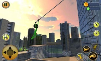 绿火柴人绳索英雄破解版下载-绿火柴人绳索英雄中文版下载v1.0