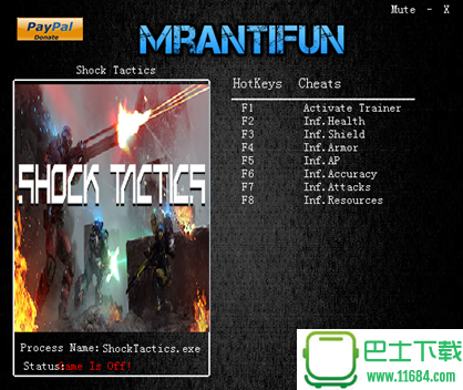 《冲击战术》修改器+7下载-《冲击战术》修改器+7by MrAntiFun下载v6162