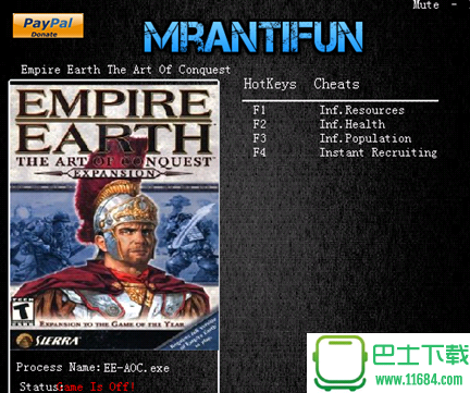 地球帝国2霸权的艺术修改器+4ByMrantifun下载-地球帝国2霸权的艺术修改器+4 v1.0 By Mrantifun下载v1.0