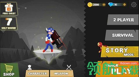 蜘蛛火柴人格斗3全英雄解锁版