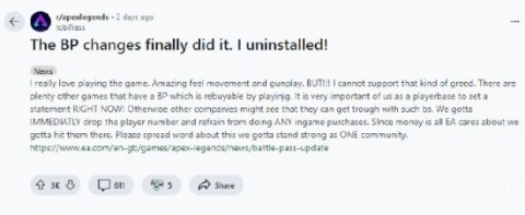 Apex近期差评如潮？到底是因为什么呢，来看看事件始末吧！