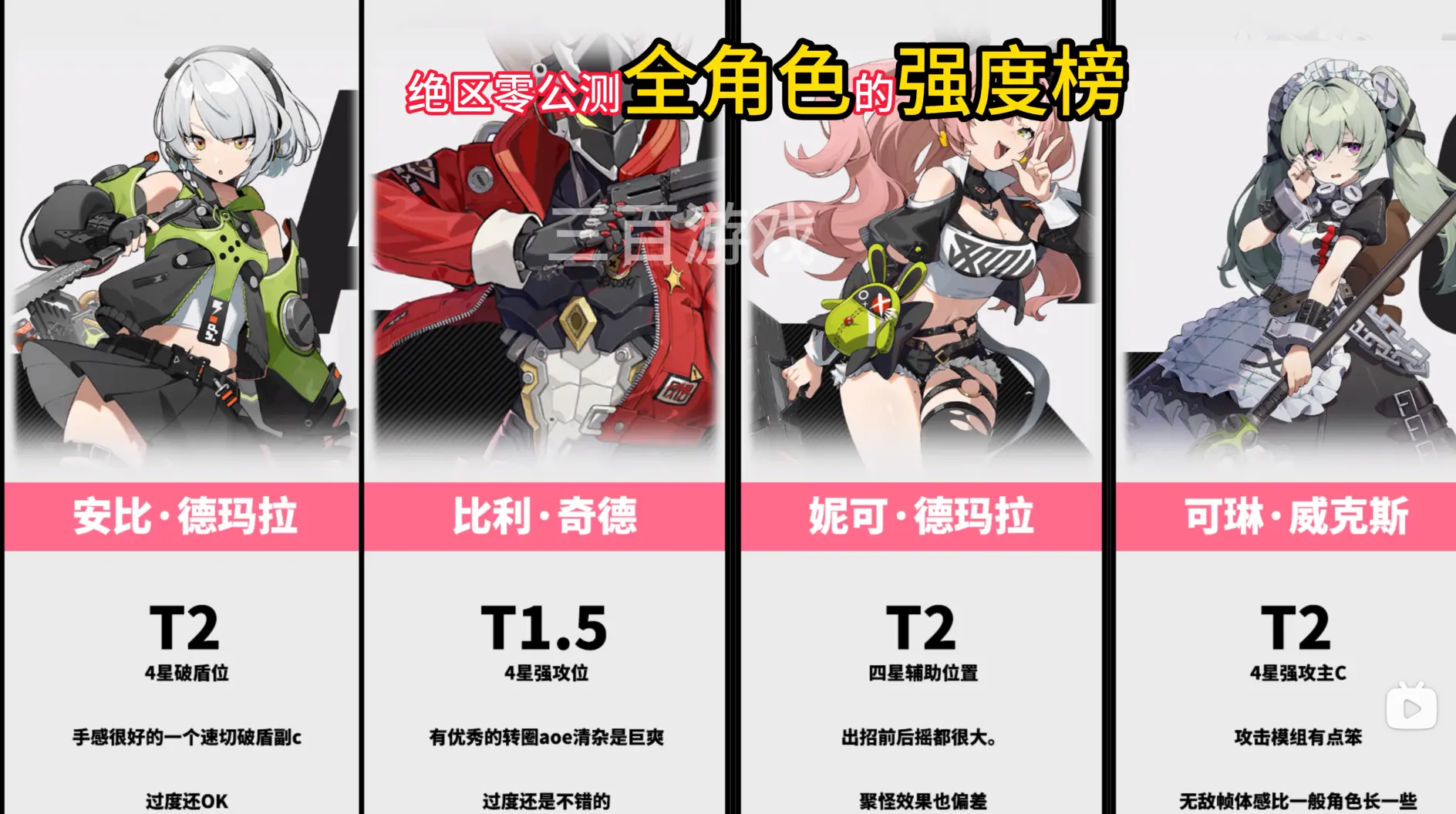 绝区零角色强度排行榜